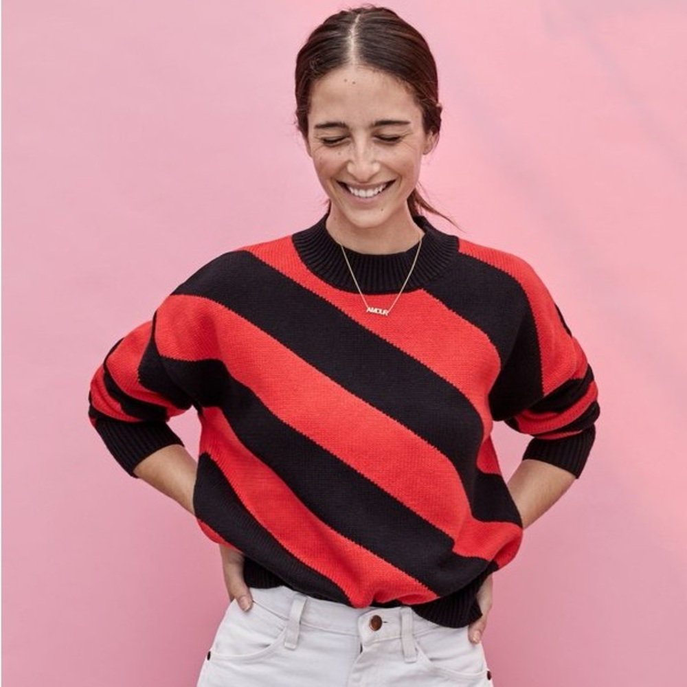 Clare V Drop Shoulder Poppy sweater, size M
